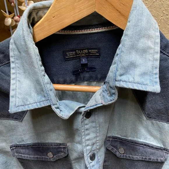 💜6️⃣5️⃣0️⃣ Denim Shirt. Size - Slim Fit S - Picture 5 of 9